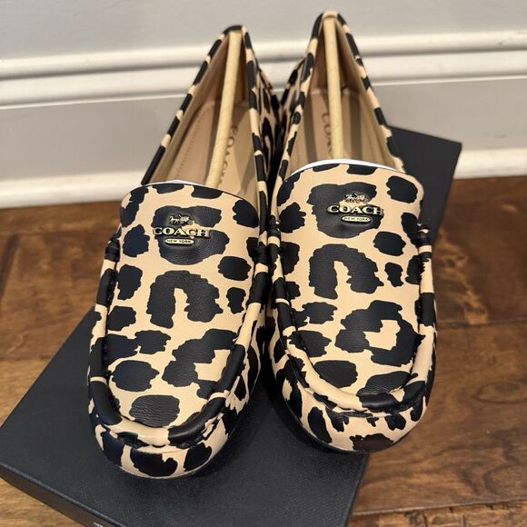 Coach Womens Marley Driver Loafers Leopard Size 8 B New York New In Box - Picture 1 of 6